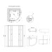 Lidz Latwa SC90x90.SAT.MID.GR Душова кабіна напівкругла, скло тон. 4 мм + Lidz Душовий піддон KAPIELKA ST90x90x26, з панеллю