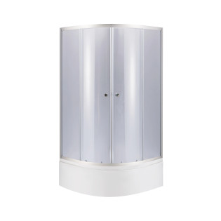 Lidz Latwa SC80x80.SAT.HIGH.GR Душова кабіна напівкругла, скло тон. 4 мм + Lidz Душовий піддон KAPIELKA ST80x80x41, з панеллю