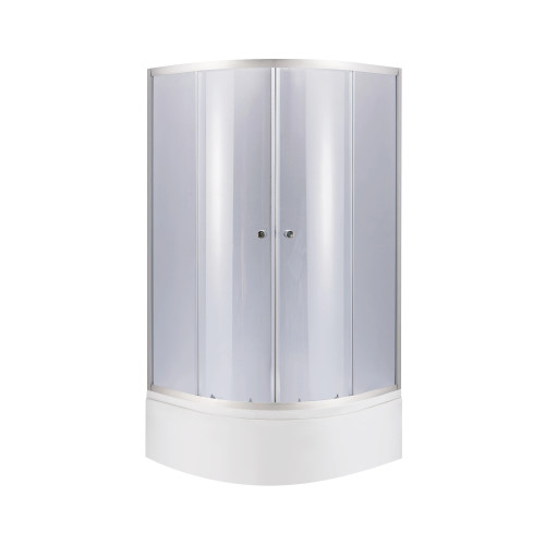 Lidz Latwa SC80x80.SAT.HIGH.GR Душова кабіна напівкругла, скло тон. 4 мм + Lidz Душовий піддон KAPIELKA ST80x80x41, з панеллю