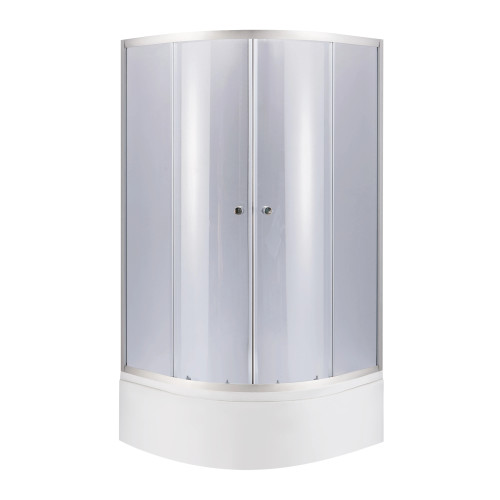 Lidz Latwa SC90x90.SAT.HIGH.GR Душова кабіна напівкругла, скло тон 4 мм + Lidz Душовий піддон KAPIELKA ST90x90x41, з панеллю