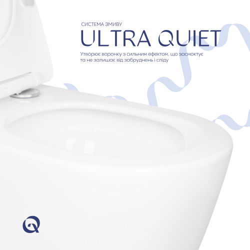 Унітаз підвісний Qtap Scorpio безободковий Ultra Quiet з сидінням Soft-close QT14332380AW