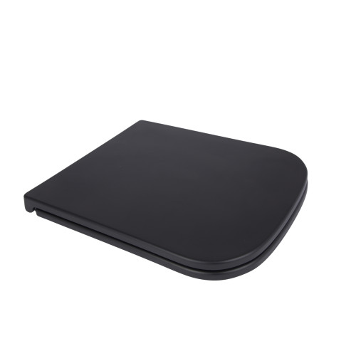 Сидіння для унітазу Qtap Tern 420х340х35 мм, Matt Black, з мікроліфтом, Slim Duroplast, Quick Release QT99HY2322MB