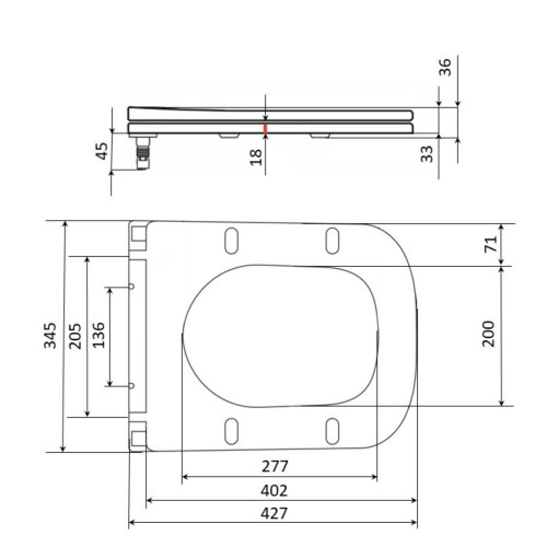 Сидіння для унітазу Qtap Tern 420х340х35 мм, Matt Black, з мікроліфтом, Slim Duroplast, Quick Release QT99HY2322MB