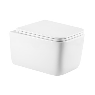 Унітаз підвісний Qtap Gemini безободковий з сидінням Soft-closeQTGEM26W45430