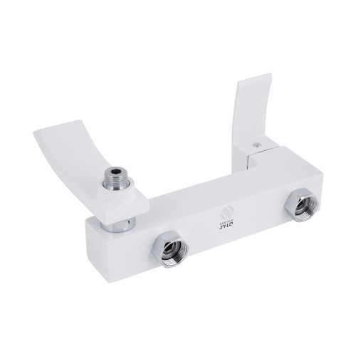 Змішувач для ванни Qtap Swan Cascada з поворотним виливом (з душовим гарнітуром) QTSWA260CRW45569 Chrome/White