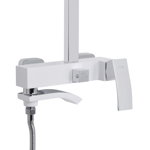 Душова система універсальна Qtap Swan Cascada на три споживачі (з виливом) QTSWA111CRW45570 Chrome/White