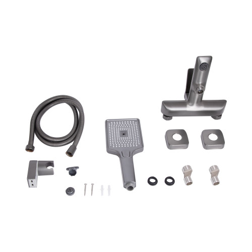 Змішувач для ванни Qtap Presto (з душовим гарнітуром) QTPRE259GRP45584 Gunmetal Black