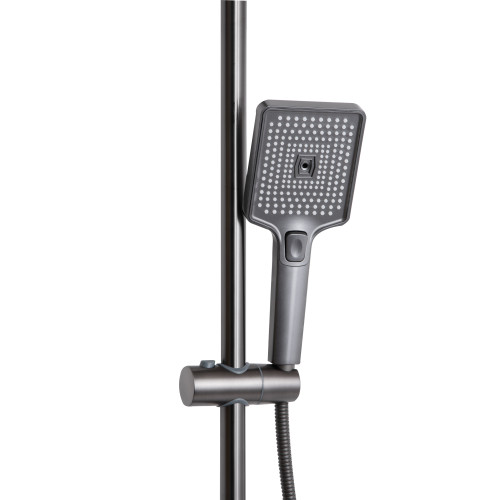 Душева система універсальна Qtap Presto на три споживачі (з виливом) QTPRE111GRP45585 Gunmetal Black
