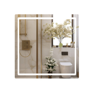 Дзеркало Qtap Mideya 800x800 з LED-підсвічуванням Touch, з антизапітнінням, диммером QT2078NCF8080W