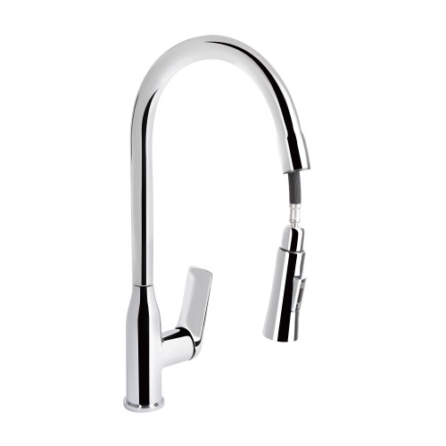 Змішувач для кухні Qtap Vlasta New з висувним зливом QTVLA344CRM45646 Chrome