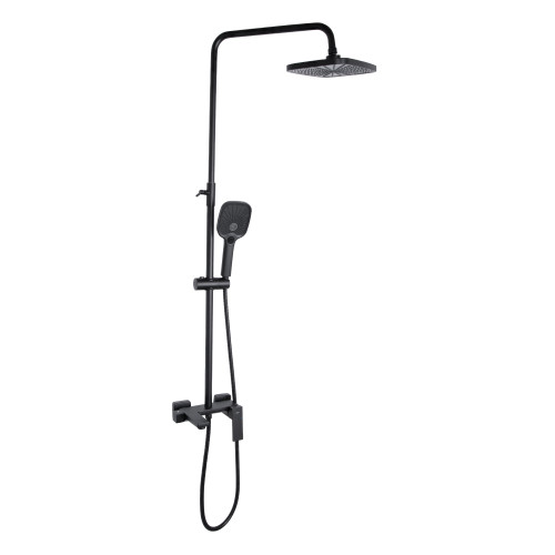 Душова система універсальна Qtap Gemini на три споживачі (з виливом) QTGEM111BLM45686 Black Matt