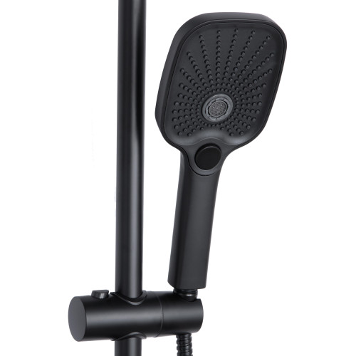 Душова система універсальна Qtap Gemini на три споживачі (з виливом) QTGEM111BLM45686 Black Matt