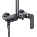 Душева система універсальна Qtap Slavonice на три споживачі (з виливом) QTSLA111GMB45910 Gunmetal Black PVD