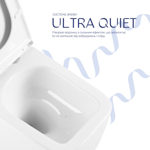 Готове рішення Qtap для ванної кімнати: підвісний унітаз Gemini Ultra Quiet 520×360×350 + комплект інсталяції Nest 4 в 1 (квадратна клавіша Chrome)