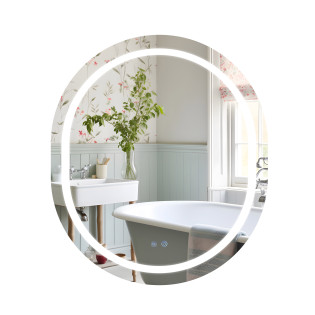 Дзеркало Qtap Gemini 800х700 з LED-підсвічуванням Touch, з антизапотіванням, з диммером, рег. темп. кольори (3000-6500K) QT2578R8070