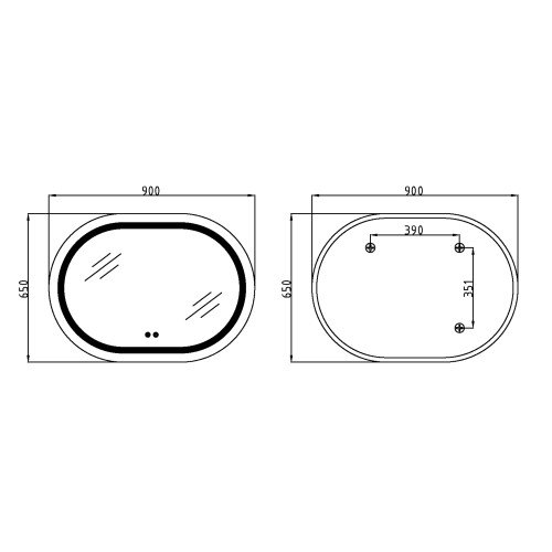 Дзеркало Qtap Gemini 650х900 з LED-підсвічуванням Touch, з антизапотіванням, з диммером, рег. темп. кольори (3000-6500K) QT2578R6590