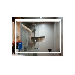 Дзеркало Qtap Cardinal 1000х700 з LED-підсвічуванням Touch, з антизапотіванням, з диммером, рег. темп. кольори (3000-6500K) QT0478C10070