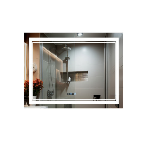 Дзеркало Qtap Cardinal (CA1) 1000х800 з LED-підсвічуванням Touch, з антизапотіванням, з диммером, рег. темп. кольори (3000-6500K) QT0478C10080
