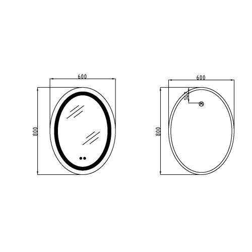 Дзеркало Lidz Vida 800х600 з LED-підсвічуванням Touch, з антизапотіванням, з диммером, рег. яскравості LD78LF6080