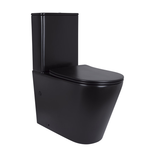 Унітаз для підлоги Qtap Scorpio Ultra Quiet безободковий з сидінням Soft-Close MATT BLACK QT14226088AMB