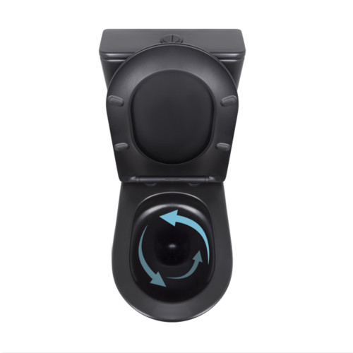 Унітаз для підлоги Qtap Scorpio Ultra Quiet безободковий з сидінням Soft-Close MATT BLACK QT14226088AMB