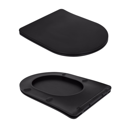 Унітаз для підлоги Qtap Scorpio Ultra Quiet безободковий з сидінням Soft-Close MATT BLACK QT14226088AMB