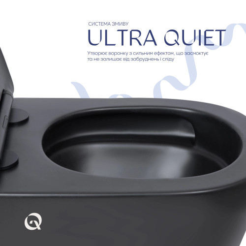 Унітаз підвісний Qtap Scorpio Ultra Quiet із сидінням із сидінням Soft-Close MATT BLACK QT14332380AMB