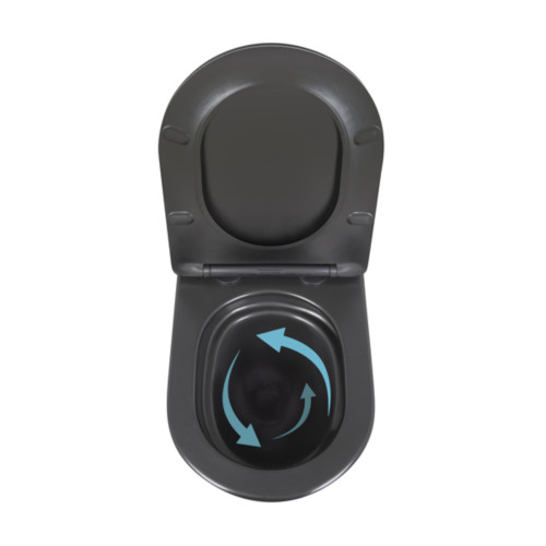Унітаз підвісний Qtap Robin New Ultra Quiet з сидінням Soft-Close MATT BLACK QT13332381АSMB