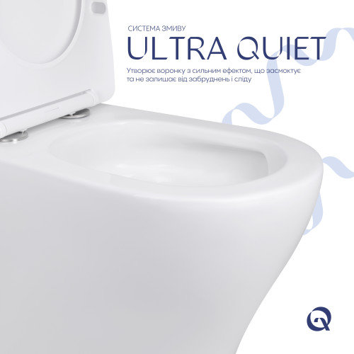 Унітаз для підлоги Qtap Virgo Ultra Quiet безободковий з сидінням Soft-Close WHITE QT18226092AW