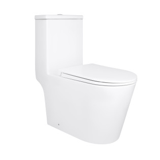 Унітаз-моноблок підлоговий Qtap Kolibri Ultra Quiet безободковий з сидінням Soft-close WHITE QT10226380W