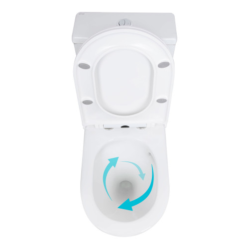Унітаз-моноблок підлоговий Qtap Kolibri Ultra Quiet безободковий з сидінням Soft-close WHITE QT10226380W