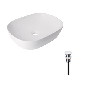 Комплект Qtap Aquarius: Раковина накладна прямокутна 470x380x120 мм White + Донний клапан PU02