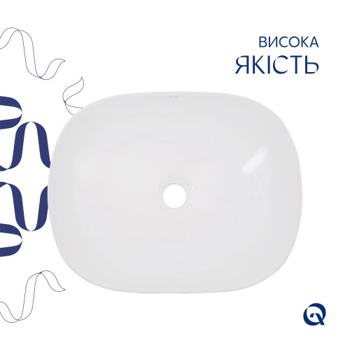 Комплект Qtap Aquarius: Раковина накладна прямокутна 470x380x120 мм White + Донний клапан PU02