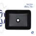 Комплект Qtap Tern: Раковина накладна прямокутна 480х370х135 мм Matt Black + Донний клапан PU03