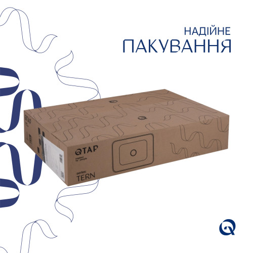 Комплект Qtap Tern: Раковина накладна прямокутна 600x400x110 мм WHITE + Донний клапан PU02