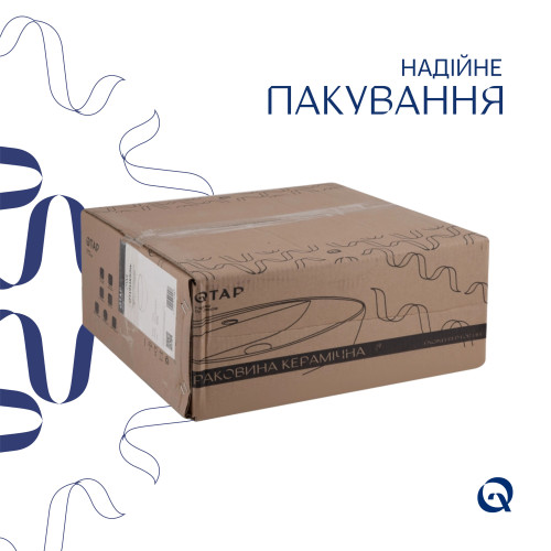 Комплект Qtap Owl: Раковина накладна кругла 400х400х155 мм White + Донний клапан PU02