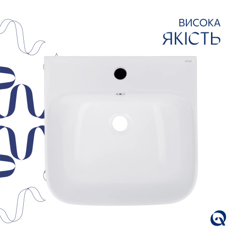 Комплект Qtap Crow: Раковина підлогова моноблок 445x420x840 мм White + Донний клапан PU02O