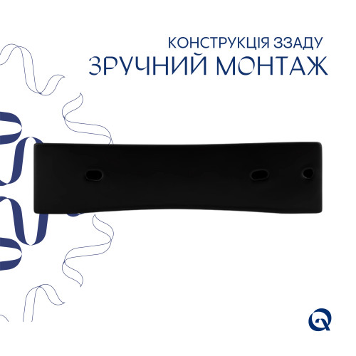Комплект Qtap Nando LT: Раковина підвісна прямокутна 500х420х130 мм Matt Black + Донний клапан PU03O
