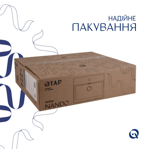 Комплект Qtap Nando LT: Раковина підвісна прямокутна 500х420х130 мм White + Донний клапан PU02O