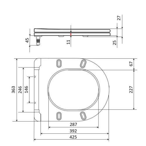Qtap Сидіння для унітазу для підлоги (Dove) 425×363×30 мм, White, з мікроліфтом Slim Duroplast, Quick Release QT06228380BW3