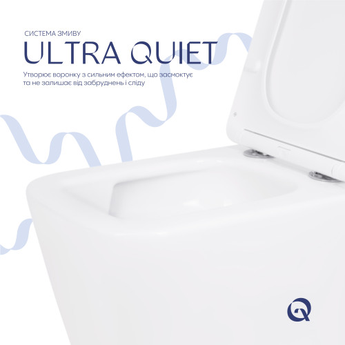 Унітаз підвісний Qtap Crow Ultra Quiet безободковий з сидінням Soft-close QT05335170W