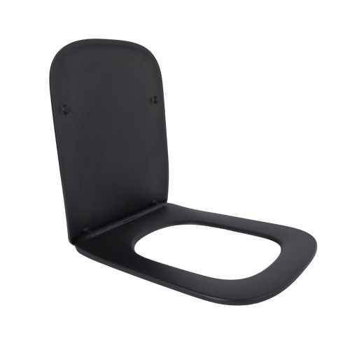 Qtap Сидіння для унітазу (Tern 490) 435x344x50 мм, Matt Black, з мікроліфтом, Slim Duroplast, Quick Release QTSC179MB47354