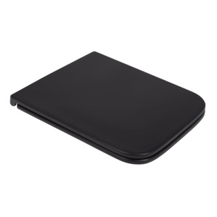 Qtap Сидіння для унітазу (Gemini) 435x357x37 мм, Matt Black, з мікроліфтом, Slim Duroplast, Quick Release QT99HY2312MB