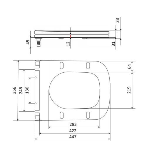 Qtap Сидіння для унітазу (Gemini) 435x357x37 мм, Matt Black, з мікроліфтом, Slim Duroplast, Quick Release QT99HY2312MB