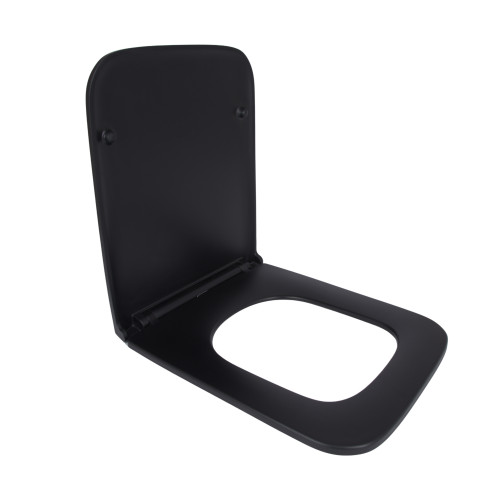 Qtap Сидіння для унітазу (Gemini) 435x357x37 мм, Matt Black, з мікроліфтом, Slim Duroplast, Quick Release QT99HY2312MB