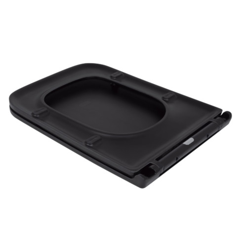 Qtap Сидіння для унітазу (Gemini) 435x357x37 мм, Matt Black, з мікроліфтом, Slim Duroplast, Quick Release QT99HY2312MB