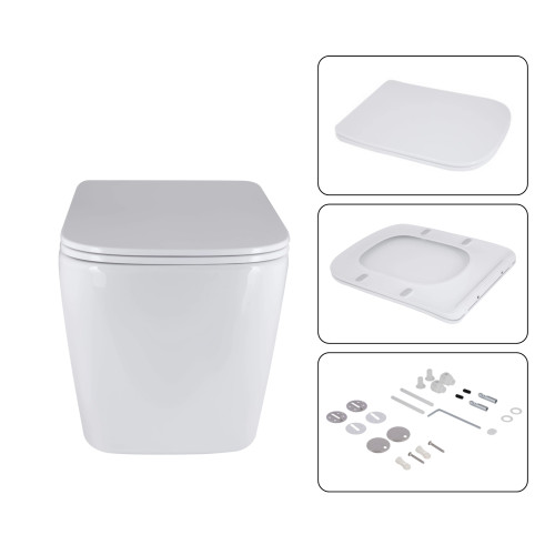 Готове рішення Qtap для ванної кімнати: унітаз підвісний Tern Ultra Quiet 525x345x360 + комплект інсталяції Nest 4 в 1 (квадратна клавіша Chrome)