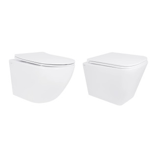 Акційний набір: Унітаз підвісний Jay Ultra Quiet QT07335177W 485х360х320 + Tern Ultra Quiet QT17332303ASW 490x365x325