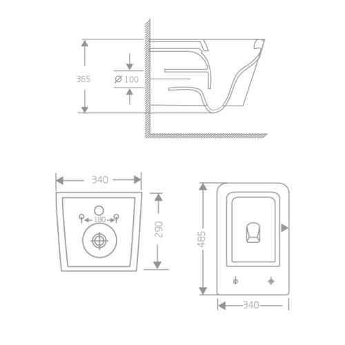 Унітаз підвісний Crow Rimless 485х340х330 мм, White, із сидінням Slim Duroplast/ Soft-close/ Quick Release QT05335171RW Qtap