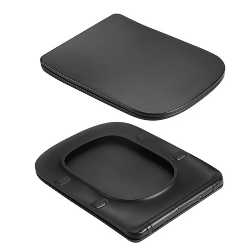 Унітаз підвісний Qtap Crow Ultra Quiet 485×340×290 мм, Matt Black, із сидінням Slim Duroplast/ Soft-close/ Quick Release QT05335171MB